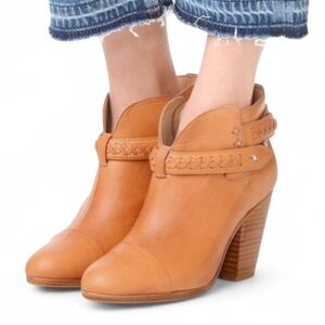 RAG & BONE Harrow Woven Ankle Strap Leather Booties - Size 6